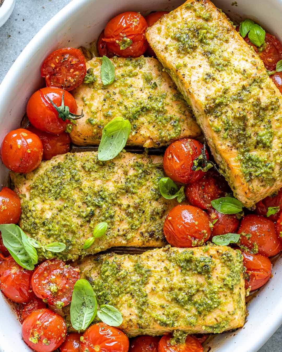 Spring Food Series: Tomato Pesto Salmon